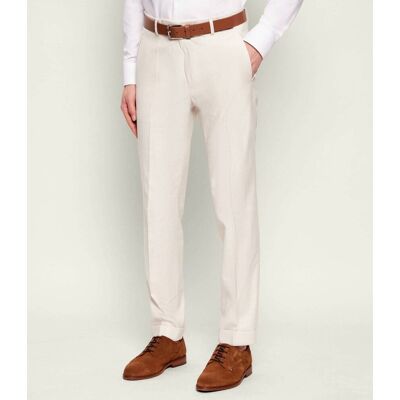 Boss BLACK Spodnie C-Genius-HW-262 Slim Fit z dodatkiem wełny beżowy 54 Boss BLACK Spodnie C-Genius-HW-262 Slim Fit z dodatkiem wełny beżowy 54