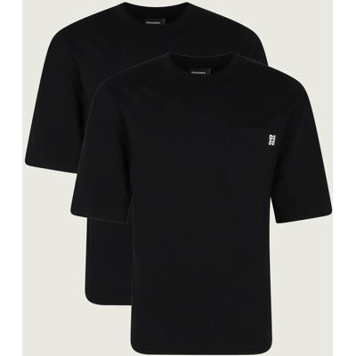 Dsquared2 T-shirt 2-pack Loose fit czarny XXL Dsquared2 T-shirt 2-pack Loose fit czarny XXL