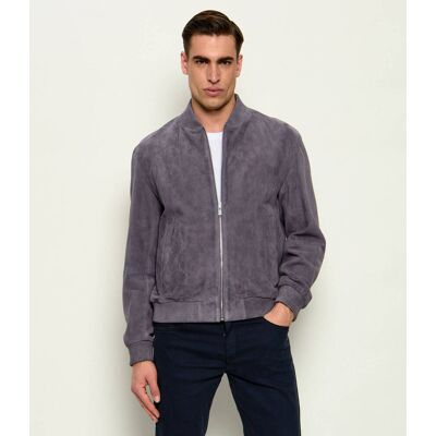 Boss BLACK Kurtka bomber H-Muller Regular Fit zamsz fioletowy 50 Boss BLACK Kurtka bomber H-Muller Regular Fit zamsz fioletowy 50