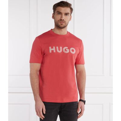 HUGO T-shirt Drochet Regular Fit czerwony XXL HUGO T-shirt Drochet Regular Fit czerwony XXL