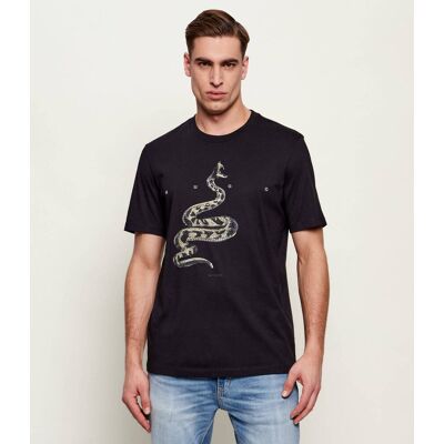 HUGO T-shirt Discorb Regular Fit czarny XS HUGO T-shirt Discorb Regular Fit czarny XS