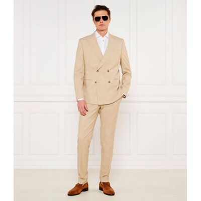 Boss BLACK Garnitur C-Huge-2Pcs-DB-252 Slim Fit z dodatkiem wełny beżowy 56 Boss BLACK Garnitur C-Huge-2Pcs-DB-252 Slim Fit z dodatkiem wełny beżowy 56