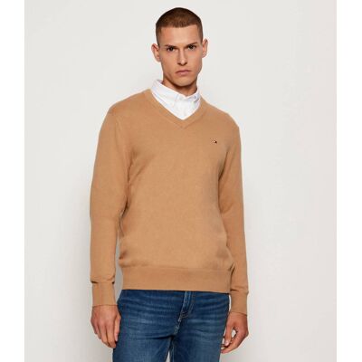 Tommy Hilfiger Sweter Regular Fit z dodatkiem kaszmiru camel S Tommy Hilfiger Sweter Regular Fit z dodatkiem kaszmiru camel S