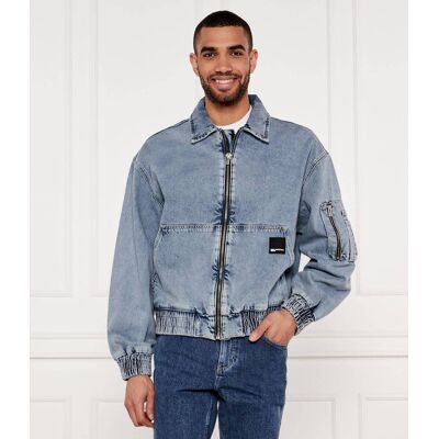 Karl Lagerfeld Jeans Jeansowa kurtka bomber Loose fit błękitny L Karl Lagerfeld Jeans Jeansowa kurtka bomber Loose fit błękitny L