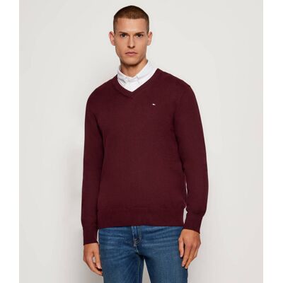 Tommy Hilfiger Sweter Regular Fit z dodatkiem kaszmiru bordowy XL Tommy Hilfiger Sweter Regular Fit z dodatkiem kaszmiru bordowy XL
