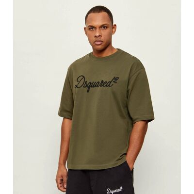 Dsquared2 T-shirt Loose fit oliwkowy XXL Dsquared2 T-shirt Loose fit oliwkowy XXL