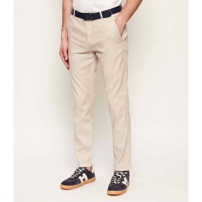 Bogner Lniane spodnie chino RILEY-G6 Slim Fit beżowy 54 Bogner Lniane spodnie chino RILEY-G6 Slim Fit beżowy 54