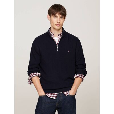 Tommy Hilfiger Sweter Regular Fit grafitowy M Tommy Hilfiger Sweter Regular Fit grafitowy M