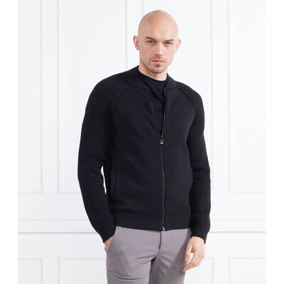 Boss BLACK Sweter Grissino Regular Fit z dodatkiem wełny czarny L Boss BLACK Sweter Grissino Regular Fit z dodatkiem wełny czarny L