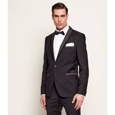 HUGO Wełniana marynarka Arti224E1X Slim Fit czarny 50 HUGO Wełniana marynarka Arti224E1X Slim Fit czarny 50