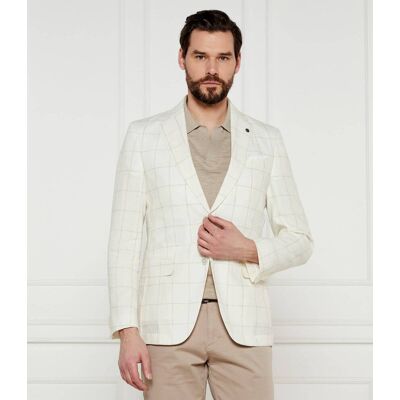 Boss BLACK Lniana marynarka H-Hutson-233 Slim Fit z dodatkiem wełny ecru 48 Boss BLACK Lniana marynarka H-Hutson-233 Slim Fit z dodatkiem wełny ecru 48