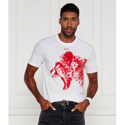 HUGO T-shirt Dikobra Regular Fit biały XS HUGO T-shirt Dikobra Regular Fit biały XS