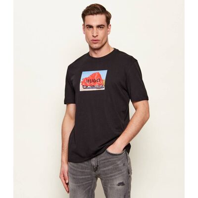 HUGO T-shirt Dostino Regular Fit czarny XS HUGO T-shirt Dostino Regular Fit czarny XS