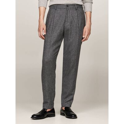 Tommy Hilfiger Wełniane Spodnie Tapered fit szary 30/32 Tommy Hilfiger Wełniane Spodnie Tapered fit szary 30/32