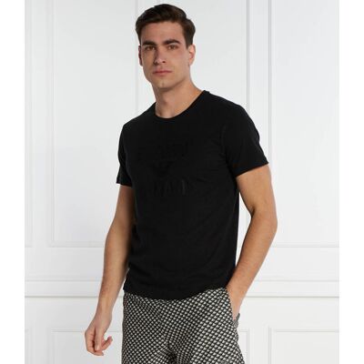 Giorgio Armani Emporio Armani T-shirt Regular Fit z dodatkiem lnu czarny XXL Giorgio Armani Emporio Armani T-shirt Regular Fit z dodatkiem lnu czarny XXL