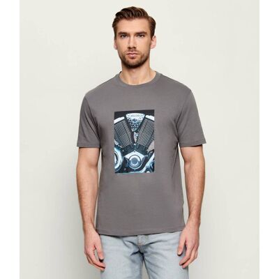 HUGO T-shirt Dostino Regular Fit szary XXL HUGO T-shirt Dostino Regular Fit szary XXL