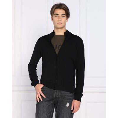 HUGO Wełniany sweter San Jorge-M Slim Fit czarny M HUGO Wełniany sweter San Jorge-M Slim Fit czarny M