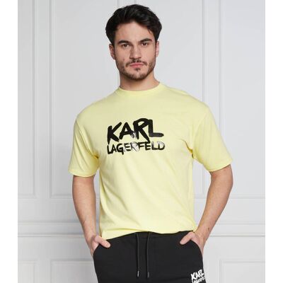 Karl Lagerfeld T-shirt Regular Fit żółty S Karl Lagerfeld T-shirt Regular Fit żółty S