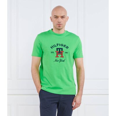 Tommy Hilfiger T-shirt CURVED MONOGRAM Regular Fit zielony M Tommy Hilfiger T-shirt CURVED MONOGRAM Regular Fit zielony M