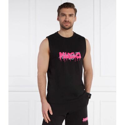 HUGO Tank top Dopical Relaxed fit stretch czarny XL HUGO Tank top Dopical Relaxed fit stretch czarny XL