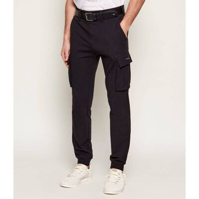 Aeronautica Militare Spodnie cargo Tapered fit czarny M Aeronautica Militare Spodnie cargo Tapered fit czarny M