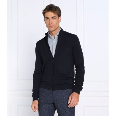 HUGO Wełniany sweter San Jorge-M Slim Fit granatowy S HUGO Wełniany sweter San Jorge-M Slim Fit granatowy S