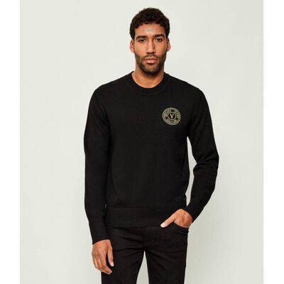 Versace Jeans Couture Sweter Slim Fit z dodatkiem wełny i kaszmiru bordowy XXL Versace Jeans Couture Sweter Slim Fit z dodatkiem wełny i kaszmiru bordowy XXL