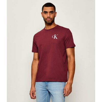 Calvin Klein Jeans T-shirt Regular Fit bordowy S Calvin Klein Jeans T-shirt Regular Fit bordowy S