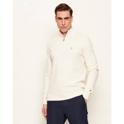 US Polo ASSN Sweter Regular Fit ecru M US Polo ASSN Sweter Regular Fit ecru M