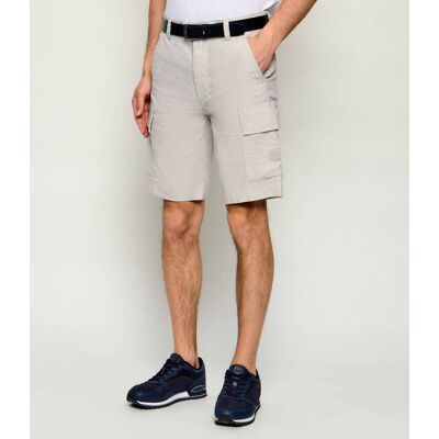 Boss ORANGE Lniane szorty Sisla_Cargo_S1 Relaxed fit beżowy 30 Boss ORANGE Lniane szorty Sisla_Cargo_S1 Relaxed fit beżowy 30