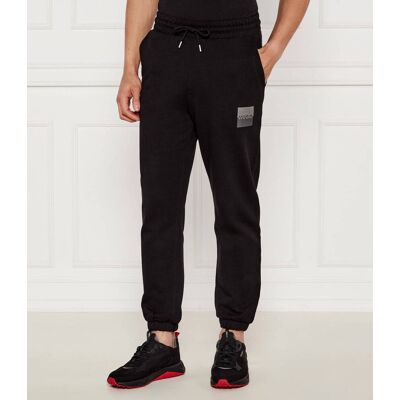 HUGO Spodnie dresowe Dusplitan Loose fit czarny S HUGO Spodnie dresowe Dusplitan Loose fit czarny S