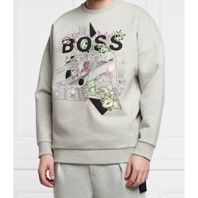 Boss GREEN Bluza Salbo Lotus Regular Fit szary XL Boss GREEN Bluza Salbo Lotus Regular Fit szary XL