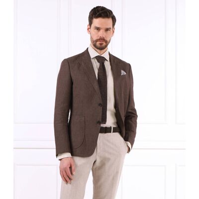 Joop! Lniana marynarka Hoverest Slim Fit brązowy 54 Joop! Lniana marynarka Hoverest Slim Fit brązowy 54