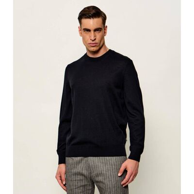 Boss BLACK Wełniany sweter H-Leno Regular Fit czarny S Boss BLACK Wełniany sweter H-Leno Regular Fit czarny S