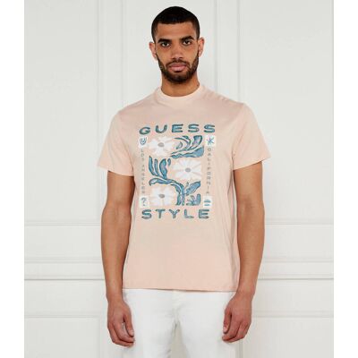 Guess T-shirt Regular Fit brzoskwiniowy M Guess T-shirt Regular Fit brzoskwiniowy M