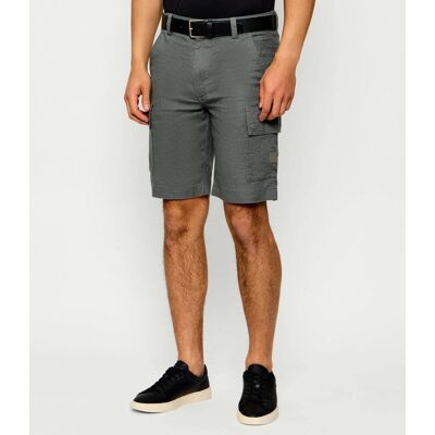 Boss ORANGE Lniane szorty Sisla_Cargo_S1 Relaxed fit zielony 32 Boss ORANGE Lniane szorty Sisla_Cargo_S1 Relaxed fit zielony 32