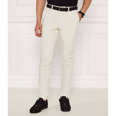 Boss BLACK Spodnie chino P-Kaiton1-Zip Slim Fit kremowy 33/32 Boss BLACK Spodnie chino P-Kaiton1-Zip Slim Fit kremowy 33/32