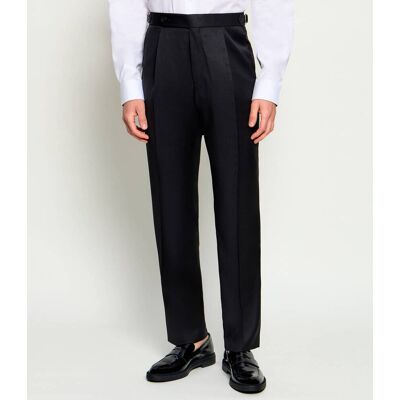 Boss BLACK Wełniane spodnie H-Perino-B1-263 Slim Fit czarny 48 Boss BLACK Wełniane spodnie H-Perino-B1-263 Slim Fit czarny 48