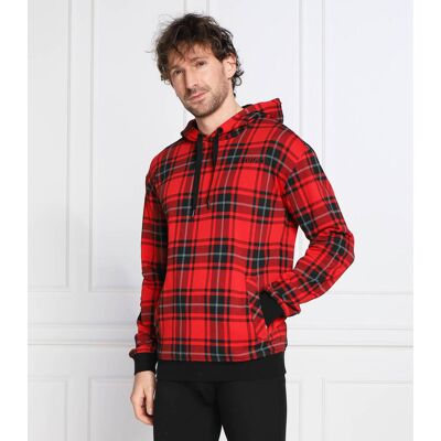 Hugo Bodywear Bluza Checked Sweat Hood Regular Fit czerwony S Hugo Bodywear Bluza Checked Sweat Hood Regular Fit czerwony S
