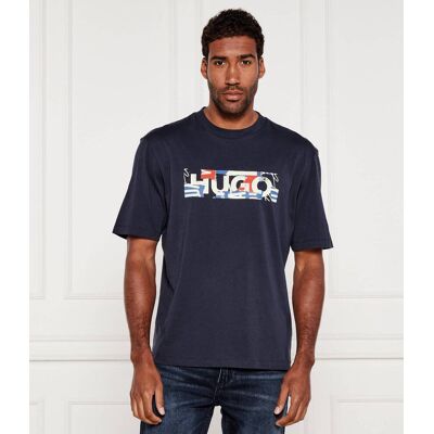 Hugo Blue T-shirt Nugix Loose fit granatowy M Hugo Blue T-shirt Nugix Loose fit granatowy M
