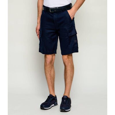 Boss ORANGE Lniane szorty Sisla_Cargo_S1 Relaxed fit granatowy 36 Boss ORANGE Lniane szorty Sisla_Cargo_S1 Relaxed fit granatowy 36