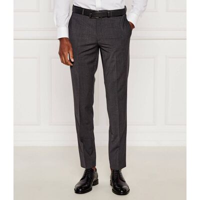 HUGO Wełniane spodnie HestenM204X Extra slim fit szary 56 HUGO Wełniane spodnie HestenM204X Extra slim fit szary 56