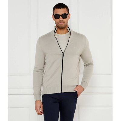 Boss ORANGE Wełniany sweter Avac_FZ Regular Fit beżowy S Boss ORANGE Wełniany sweter Avac_FZ Regular Fit beżowy S