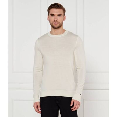 Tommy Hilfiger Wełniany sweter Regular Fit ecru M Tommy Hilfiger Wełniany sweter Regular Fit ecru M