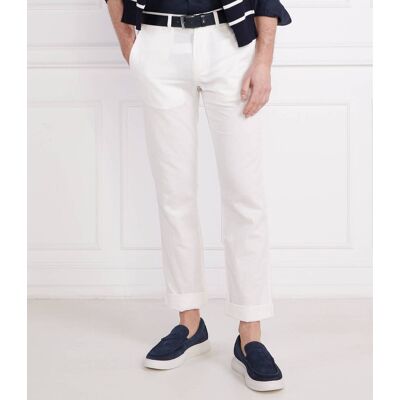 Polo Ralph Lauren Lniane spodnie Straight fit biały 34/34 Polo Ralph Lauren Lniane spodnie Straight fit biały 34/34