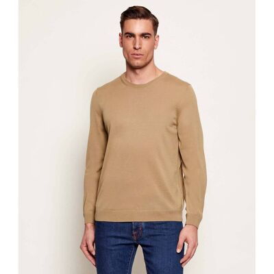 Boss BLACK Wełniany sweter Leno-P Slim Fit beżowy XXL Boss BLACK Wełniany sweter Leno-P Slim Fit beżowy XXL