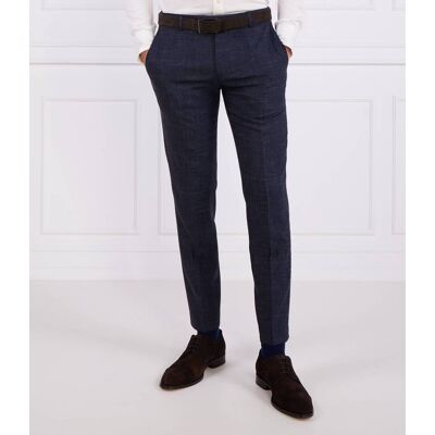 Joop! Wełniane spodnie 17 JT-34Blayr-STR12 Slim Fit z dodatkiem lnu granatowy 56 Joop! Wełniane spodnie 17 JT-34Blayr-STR12 Slim Fit z dodatkiem lnu granatowy 56