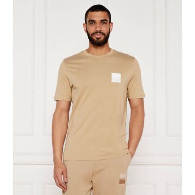 HUGO T-shirt Dapusi Regular Fit beżowy XXL HUGO T-shirt Dapusi Regular Fit beżowy XXL
