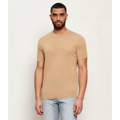 Karl Lagerfeld Sweter Slim Fit z dodatkiem jedwabiu brązowy M Karl Lagerfeld Sweter Slim Fit z dodatkiem jedwabiu brązowy M