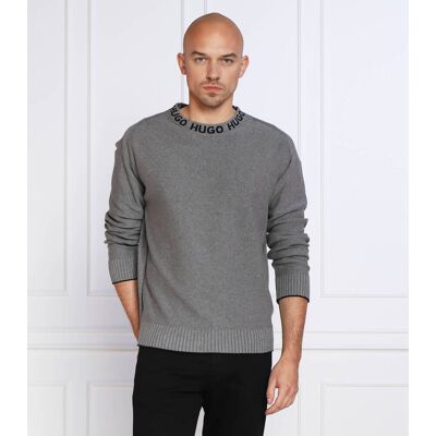 HUGO Sweter Smarlo Oversize fit szary M HUGO Sweter Smarlo Oversize fit szary M